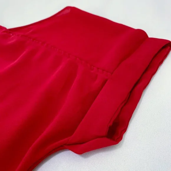 Pink Rose | Lightweight Short Sleeve Top | Red | Small - Picture 4 of 6